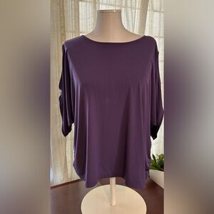 Chico's Cold Shoulder Dusty Purple Top XL (Chicos 3)